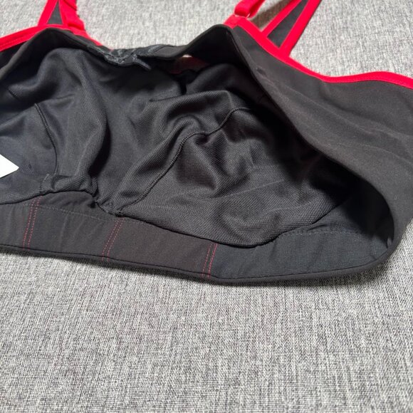 Goddess Sport Wireless Sports Bra, Black/Red 44C - Picture 5 of 8